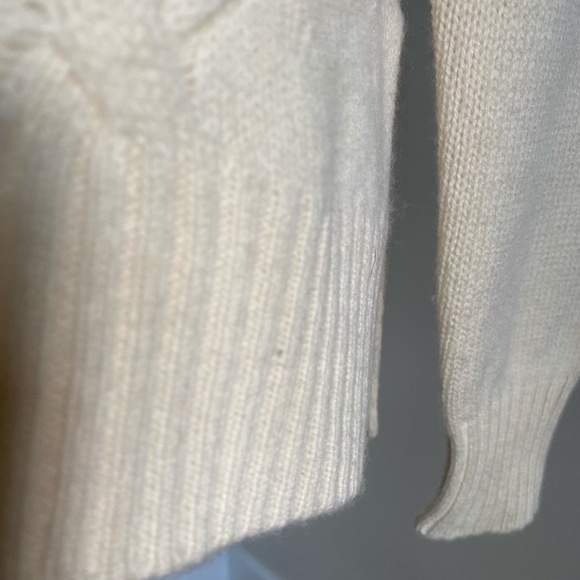 Halogen Wool Cashmere Ivory Cloud Cable Knit Sweater. Sz- XS - Picture 10 of 16